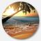 Designart - Beautiful Sunset on Tropical Beach' Large Seashore Metal Circle Wall Art